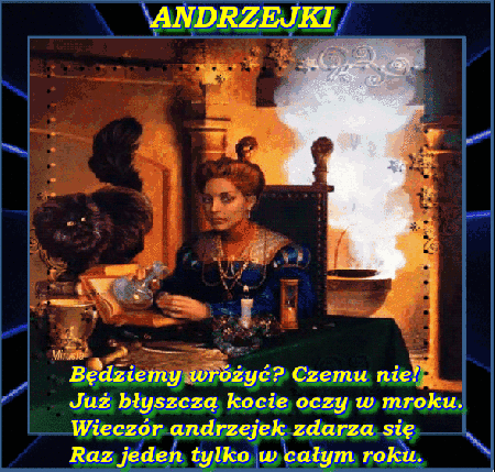 Kobieta z czarnym kotem przy stole w andrzejki